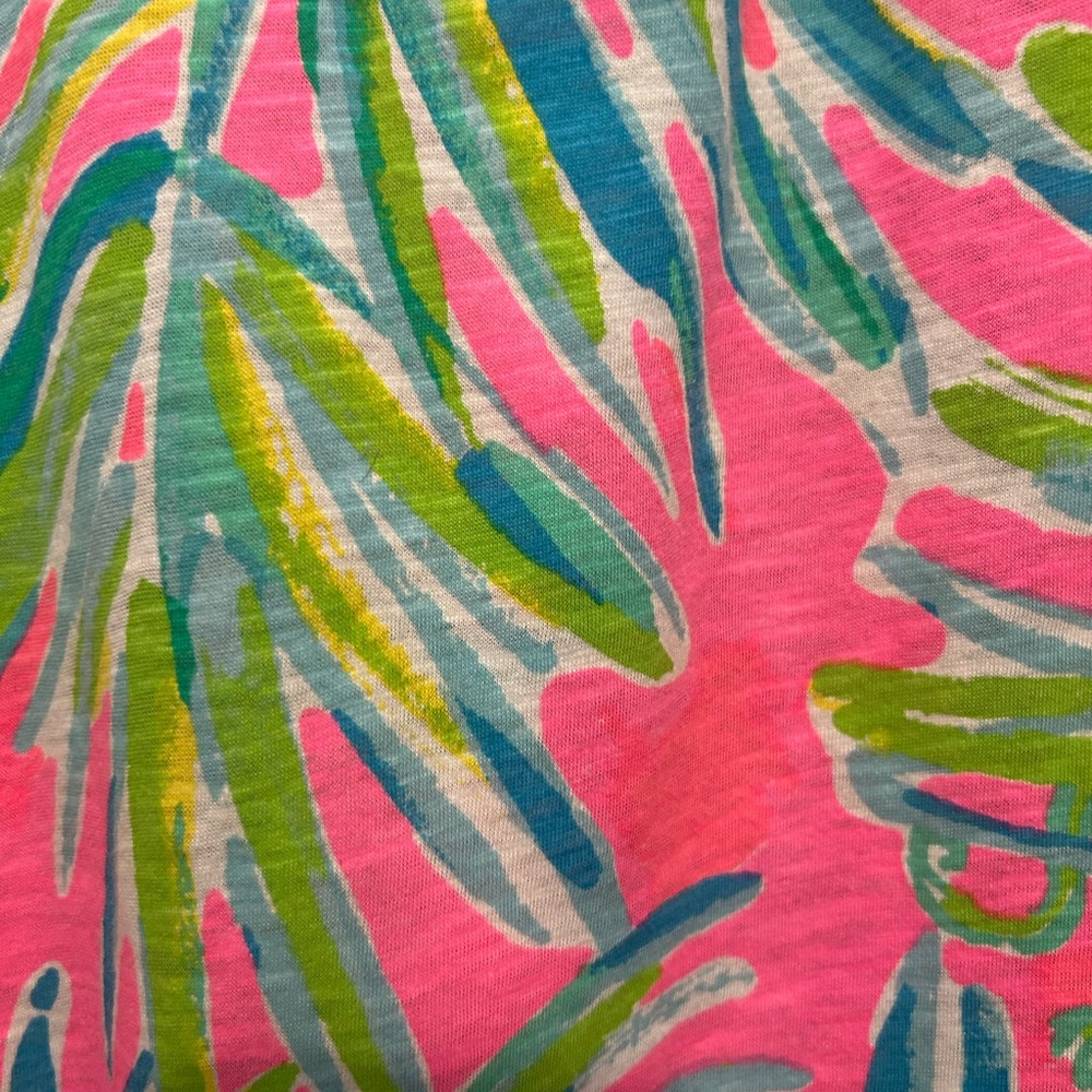 Lilly Pulitzer Women's Leaf Print Long Sleeve Top - Pink and Green - Picture 4 of 5
